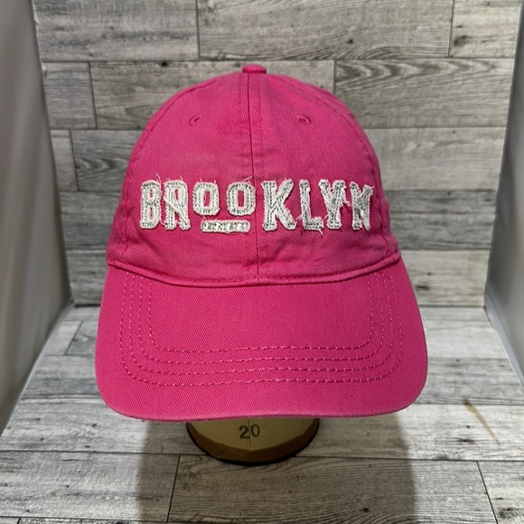 Brooklyn women’s pink distressed baseball hat - Picture 1 of 6